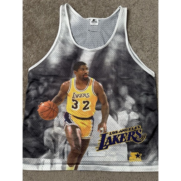 RARE 90's Hot Starter Jersey Magic Johnson LA Lakers NBA Fanimation Tank, Size L - Picture 3 of 8